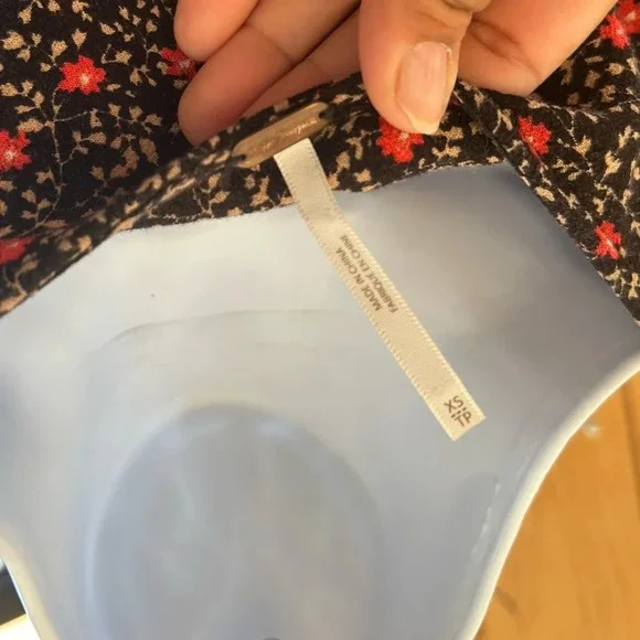 Free People Mini Dress XS Brown Floral Cowgirl Festival Flowy - Picture 8 of 9